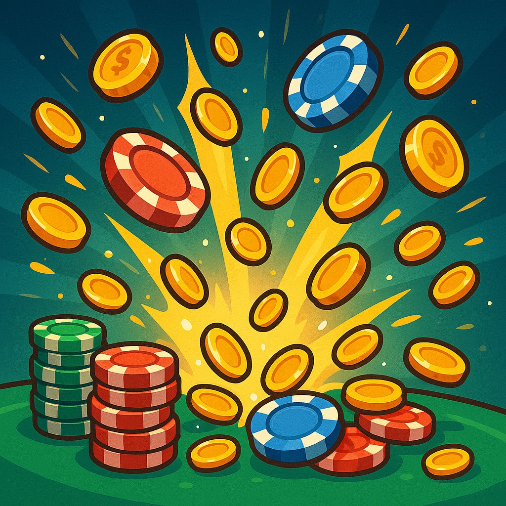 Pilihan chip dan kontrol penempatan taruhan Pilihan chip nominal dan tombol penempatan taruhan di kuda4d